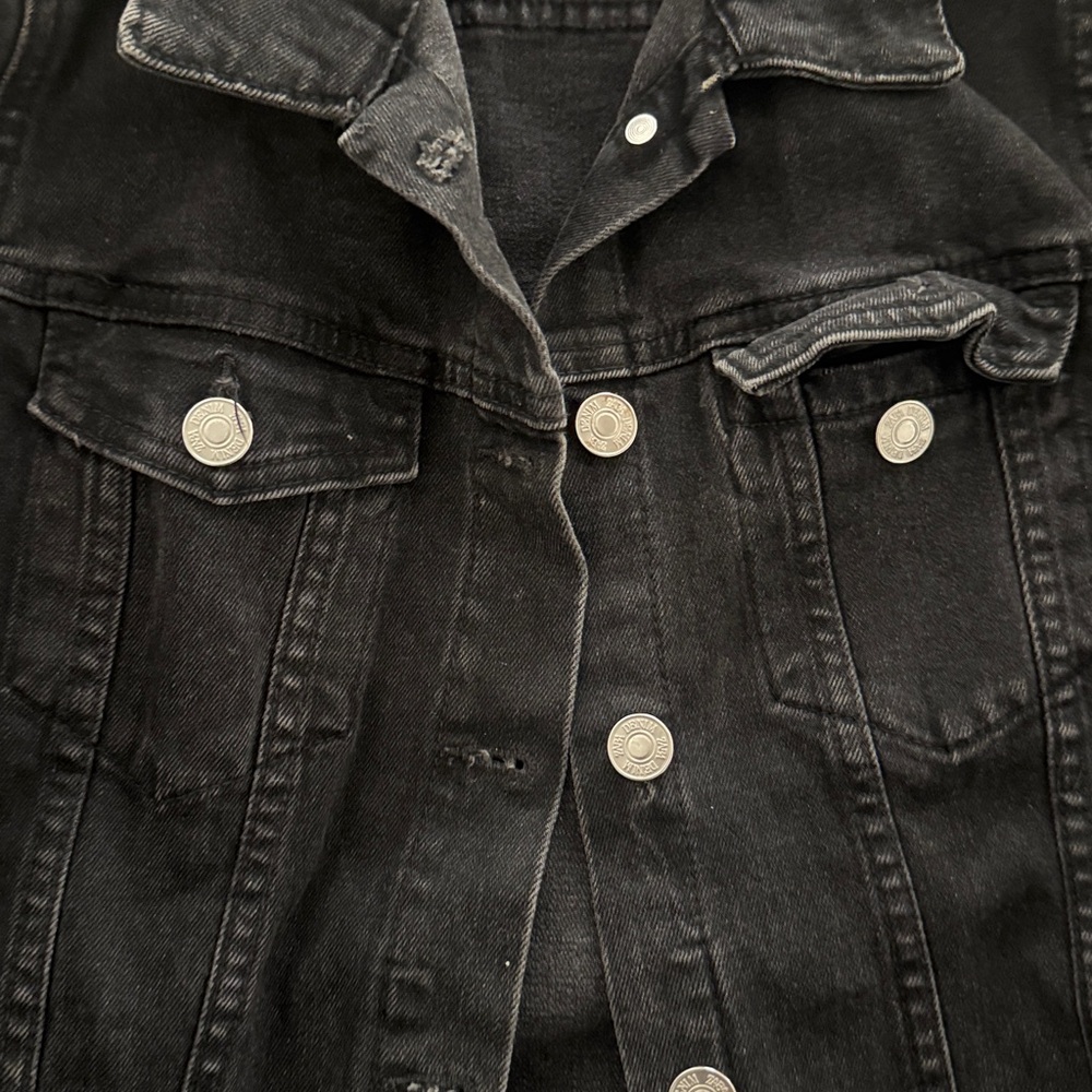 Zara Charcoal Denim Jacket - Picture 3 of 6